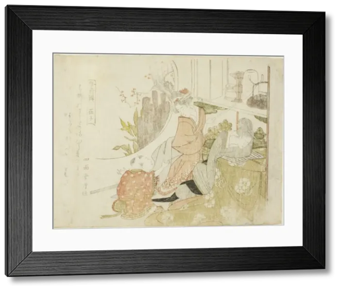 Framed Print : Zhuangzi (Japanese: Soshi), from the series Shunshoku ressenkyo, c. 1801 / 18 Framed Print : Zhuangzi (Japanese: Soshi), from the series Shunshoku ressenkyo, c. 1801 / 18