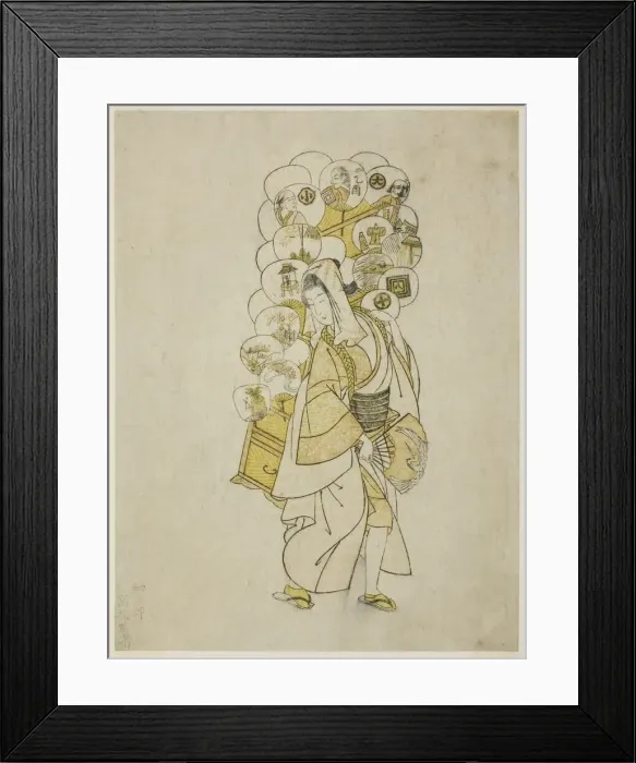 Framed Print : The Fan Peddler, 1765. Creator: Suzuki Harunobu Framed Print : The Fan Peddler, 1765. Creator: Suzuki Harunobu
