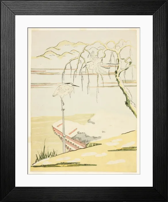 Framed Print : Egrets in the Snow, c. 1768. Creator: Suzuki Harunobu Framed Print : Egrets in the Snow, c. 1768. Creator: Suzuki Harunobu