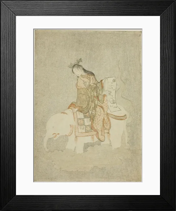 Framed Print : Courtesan on White Elephant, 1765. Creator: Suzuki Harunobu Framed Print : Courtesan on White Elephant, 1765. Creator: Suzuki Harunobu