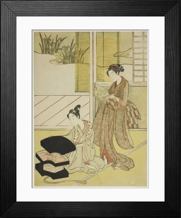 Framed Print : A Fan Peddler Showing his Wares to a Young Woman, c. 1765 / 70. Creator: Suzuki Harunobu Framed Print : A Fan Peddler Showing his Wares to a Young Woman, c. 1765 / 70. Creator: Suzuki Harunobu