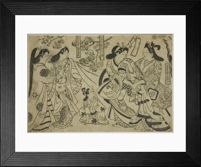 Framed Print : Flirtation under the Cherry Tree, c. 1684 / 98. Creator: Sugimura Jihei Framed Print : Flirtation under the Cherry Tree, c. 1684 / 98. Creator: Sugimura Jihei