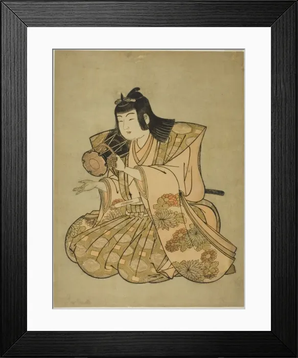 Framed Print : The Hand-Drum Player, from an untitled series of five musicians, 1780s