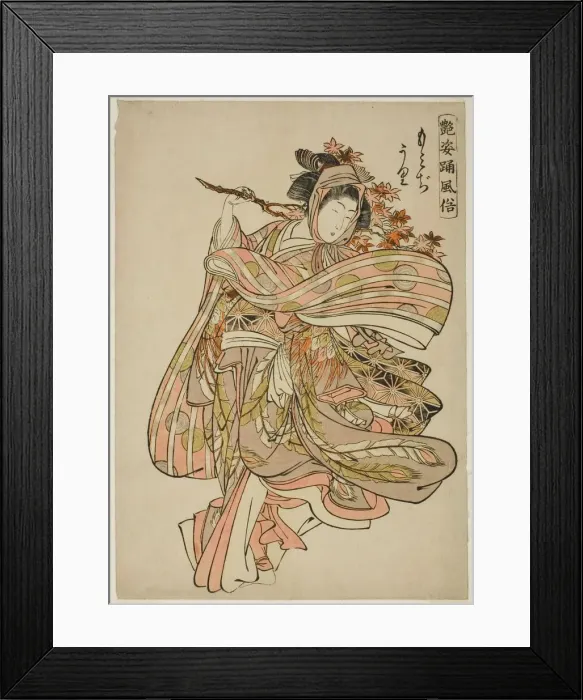 Framed Print : Viewing Maple Leaves (Momijigari), from the series Dance Customs of Captivating Framed Print : Viewing Maple Leaves (Momijigari), from the series Dance Customs of Captivating