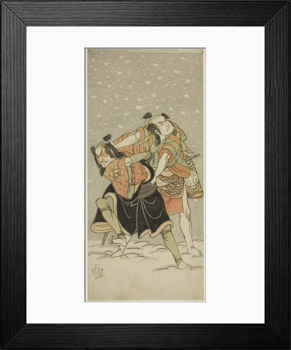 Framed Print : The Actors Otani Hiroji III as Kameo (right), and Sakata Sajuro I as Ario (left), in the Play... c. Creator: Shunsho Framed Print : The Actors Otani Hiroji III as Kameo (right), and Sakata Sajuro I as Ario (left), in the Play... c. Creator: Shunsho