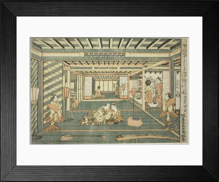 Framed Print : Perspective Picture of a Large Room (Senjojiki uki-e no zu), 1765 Framed Print : Perspective Picture of a Large Room (Senjojiki uki-e no zu), 1765