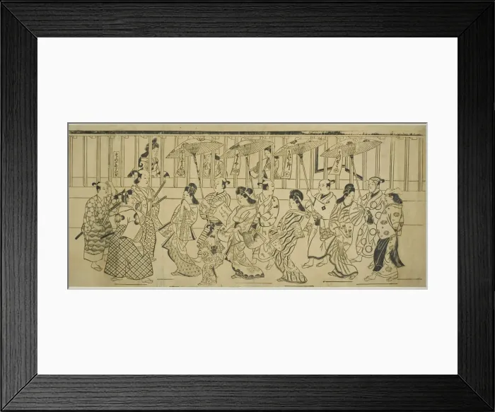 Framed Print : A Parade of Courtesans, c. 1690. Creator: Hishikawa Moronobu Framed Print : A Parade of Courtesans, c. 1690. Creator: Hishikawa Moronobu