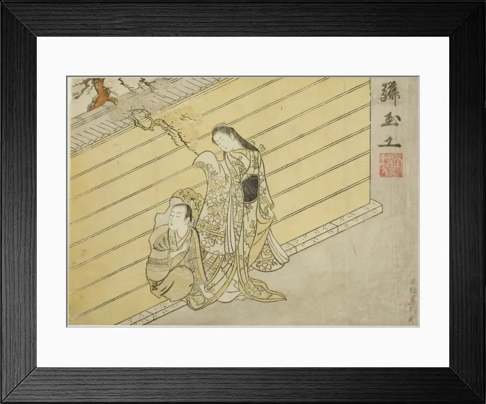 Framed Print : The Hole in the Wall, 1765. Creator: Suzuki Harunobu Framed Print : The Hole in the Wall, 1765. Creator: Suzuki Harunobu