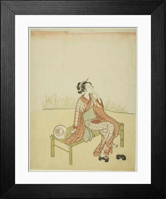 Framed Print : By the Stream, c. 1765. Creator: Suzuki Harunobu Framed Print : By the Stream, c. 1765. Creator: Suzuki Harunobu