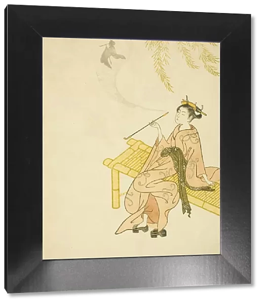 Smoking on a Bench, 1765. Creator: Suzuki Harunobu