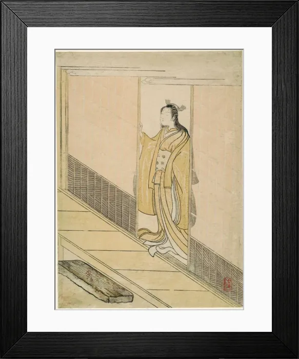 Framed Print : Parody of Kawachi-goe from Tales of Ise, 1765. Creator: Suzuki Harunobu Framed Print : Parody of Kawachi-goe from Tales of Ise, 1765. Creator: Suzuki Harunobu