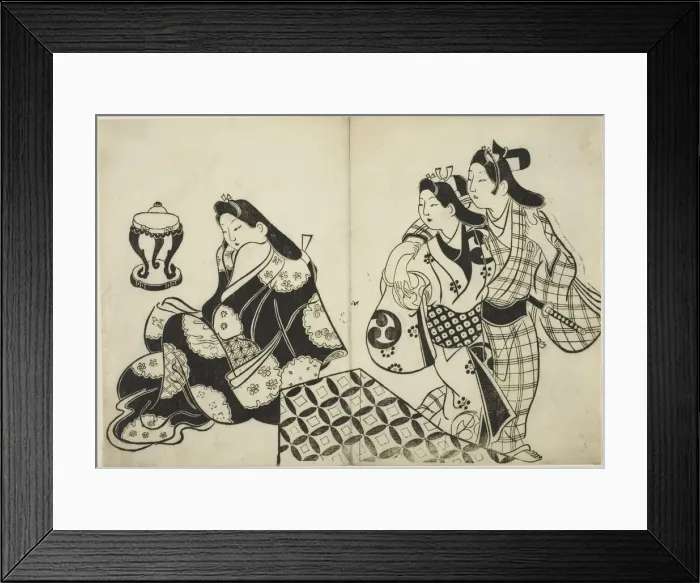 Framed Print : Lovers Leaving a Room, c. 1684 / 98. Creator: Sugimura Jihei Framed Print : Lovers Leaving a Room, c. 1684 / 98. Creator: Sugimura Jihei