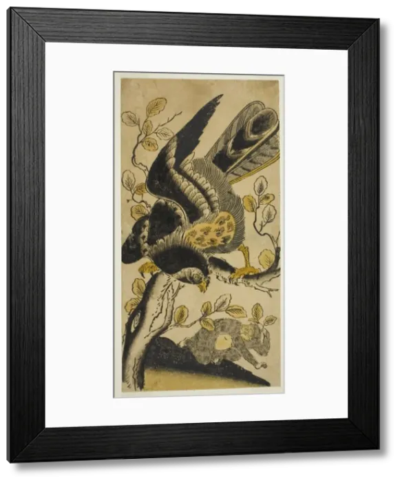 Framed Print : Eagle and Monkey, c. 1725. Creator: Nishimura Shigenaga Framed Print : Eagle and Monkey, c. 1725. Creator: Nishimura Shigenaga