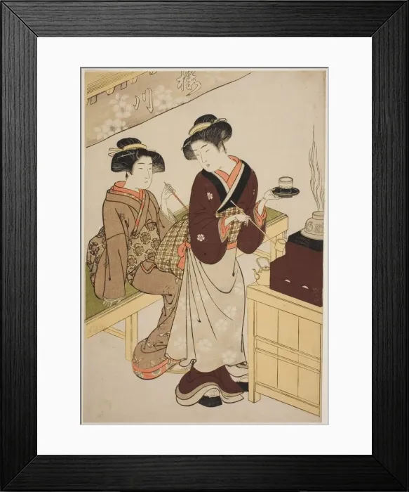 Framed Print : The Sakuragawa Teahouse, c. 1777. Creator: Kitao Shigemasa Framed Print : The Sakuragawa Teahouse, c. 1777. Creator: Kitao Shigemasa