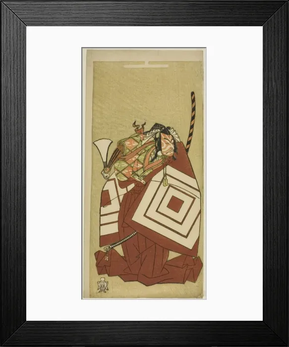 Framed Print : The Actor Ichikawa Danjuro V as Watanabe Kiou Takiguchi in the Play Nue no Mori Ichiyo... c. 1770. Creator: Shunsho Framed Print : The Actor Ichikawa Danjuro V as Watanabe Kiou Takiguchi in the Play Nue no Mori Ichiyo... c. 1770. Creator: Shunsho