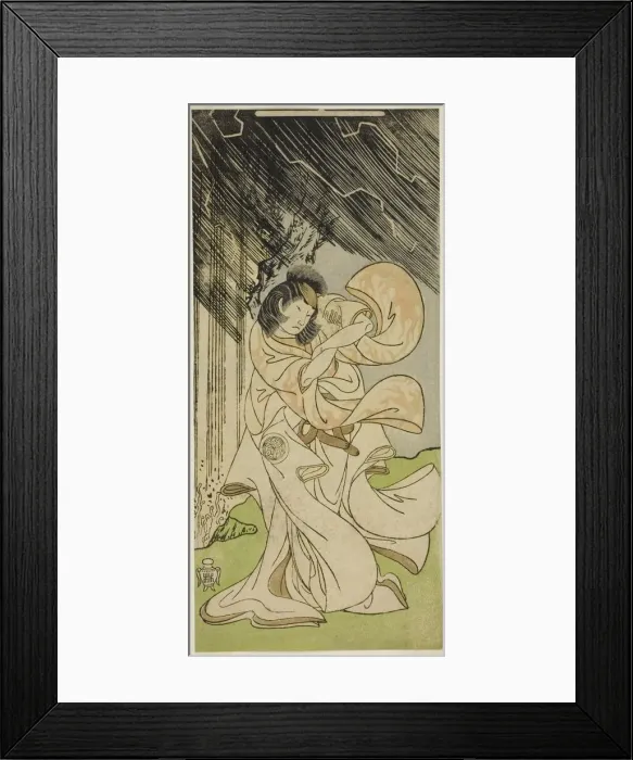 Framed Print : The Actor Yamashita Kinsaku II as a Thunder Goddess in the Play Onna Narukami... c. 1770. Creator: Shunsho Framed Print : The Actor Yamashita Kinsaku II as a Thunder Goddess in the Play Onna Narukami... c. 1770. Creator: Shunsho