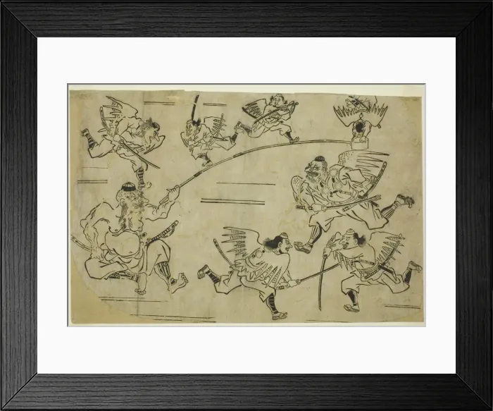 Framed Print : The Tengu King Training his Pupils, c. 1690. Creator: Hishikawa Moronobu Framed Print : The Tengu King Training his Pupils, c. 1690. Creator: Hishikawa Moronobu