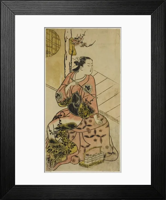 Framed Print : The Actor Sanjo Kantaro holding a pipe, c. 1720. Creator: Unknown Framed Print : The Actor Sanjo Kantaro holding a pipe, c. 1720. Creator: Unknown