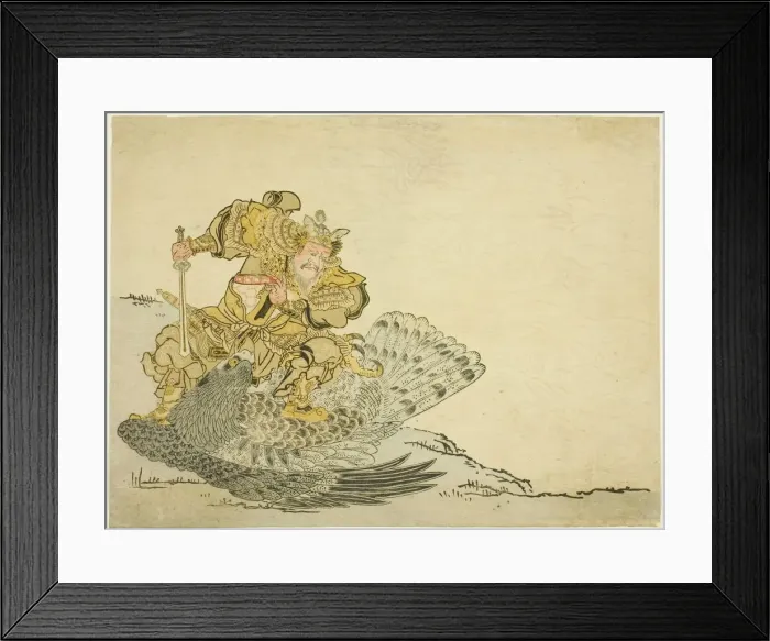 Framed Print : Onamushi no Mikoto Killing the Great Bird, 1765. Creator: Unknown Framed Print : Onamushi no Mikoto Killing the Great Bird, 1765. Creator: Unknown