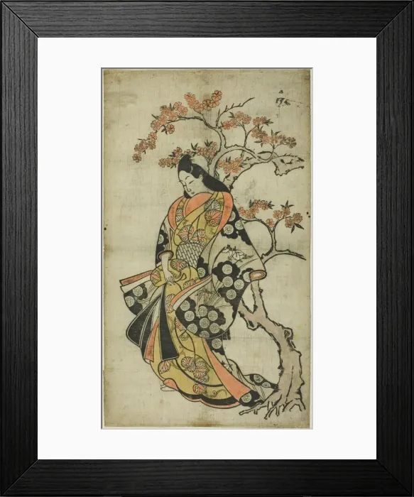 Framed Print : Woman Beside a Cherry Tree, c. 1688 / 90. Creator: Unknown Framed Print : Woman Beside a Cherry Tree, c. 1688 / 90. Creator: Unknown
