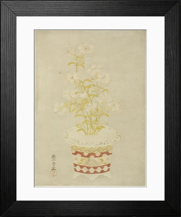 Framed Print : Pinks in a Porcelain Pot, c. 1765. Creator: Unknown Framed Print : Pinks in a Porcelain Pot, c. 1765. Creator: Unknown