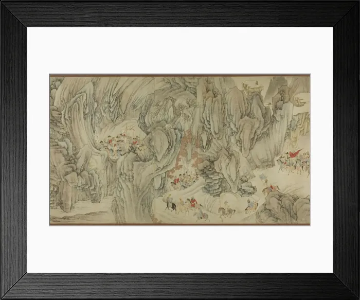 Framed Print : A Hunt in the Mountains of Heaven, Late Ming  /  early Qing dynasty, 17th century