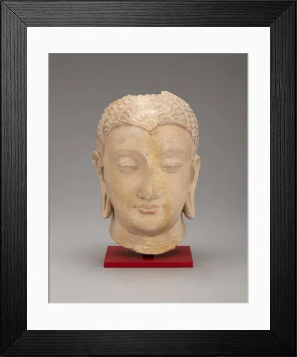 Framed Print : Head of Buddha, Kushan period, 3rd-5th century. Creator: Unknown Framed Print : Head of Buddha, Kushan period, 3rd-5th century. Creator: Unknown