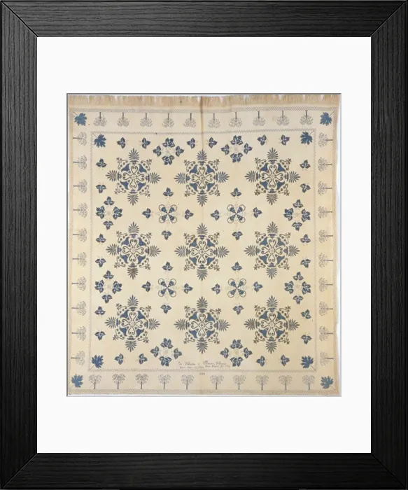 Framed Print : Bedcover, New York, 1854. Creator: Unknown Framed Print : Bedcover, New York, 1854. Creator: Unknown