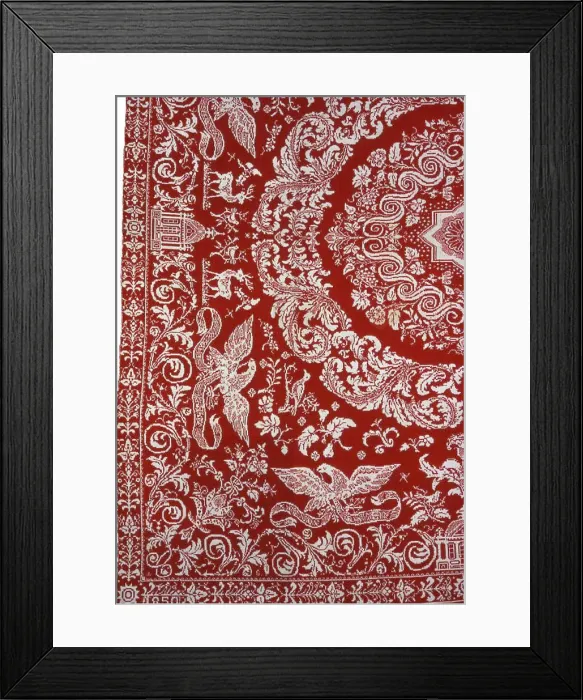 Framed Print : Coverlet, New York, 1850. Creator: Unknown Framed Print : Coverlet, New York, 1850. Creator: Unknown