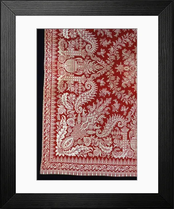 Framed Print : Coverlet, New York, 1850 / 55. Creator: Unknown Framed Print : Coverlet, New York, 1850 / 55. Creator: Unknown