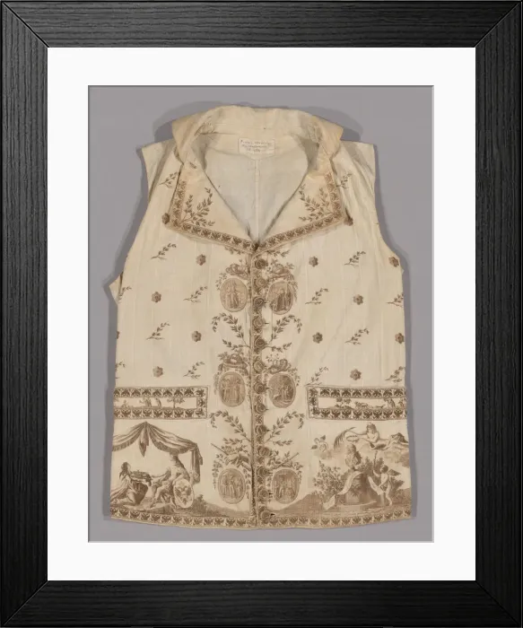 Framed Print : Waistcoat, France, 1790-92. Creator: Unknown Framed Print : Waistcoat, France, 1790-92. Creator: Unknown