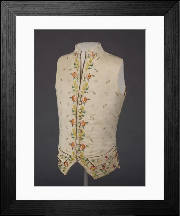 Framed Print : Waistcoat, France, Embroidered 1780s; altered 1795-1805. Creator: Unknown Framed Print : Waistcoat, France, Embroidered 1780s; altered 1795-1805. Creator: Unknown
