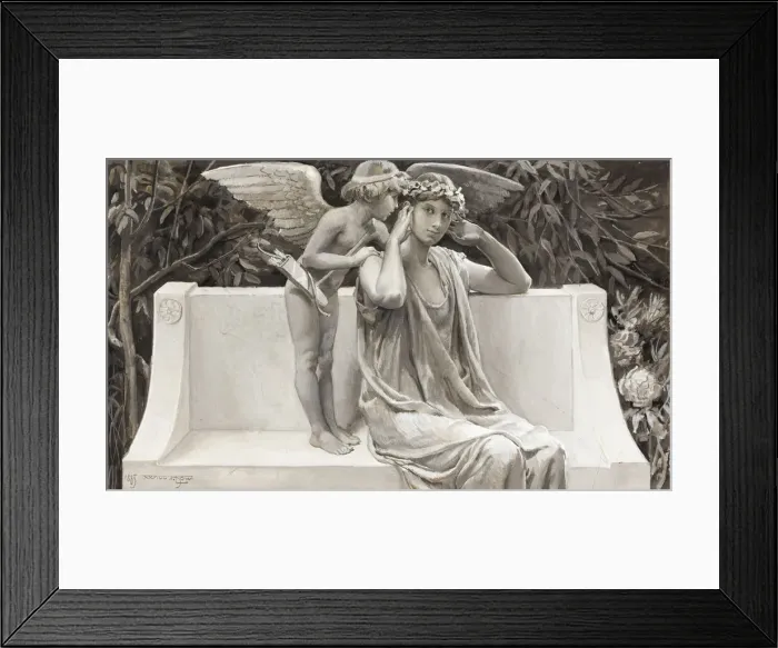 Framed Print : Pale Grew Her Immortality, For Woe of All These Lovers, 1885. Creator: Will H. Low Framed Print : Pale Grew Her Immortality, For Woe of All These Lovers, 1885. Creator: Will H. Low