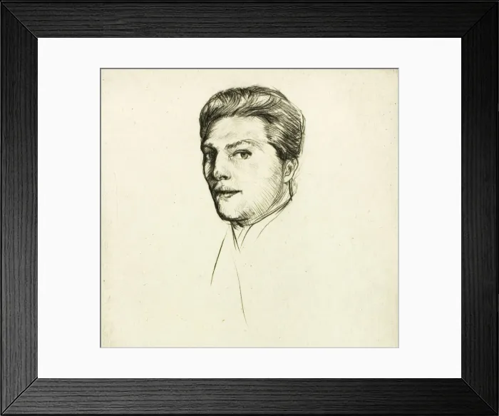 Framed Print : Drypoint Number Five: Portrait, 1909. Creator: Donald Shaw MacLaughlan Framed Print : Drypoint Number Five: Portrait, 1909. Creator: Donald Shaw MacLaughlan
