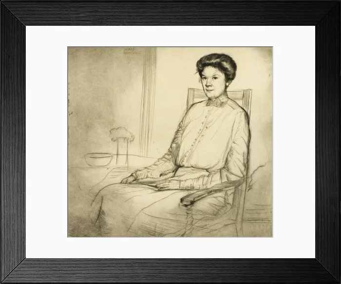 Framed Print : Drypoint Number Three: Portrait, 1909. Creator: Donald Shaw MacLaughlan Framed Print : Drypoint Number Three: Portrait, 1909. Creator: Donald Shaw MacLaughlan