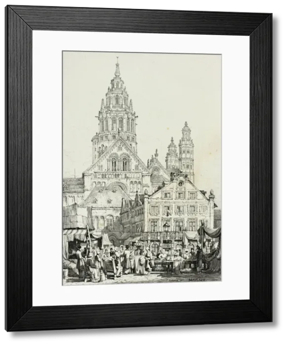 Framed Print : Cathedral at Mayence, 1833. Creator: Samuel Prout Framed Print : Cathedral at Mayence, 1833. Creator: Samuel Prout