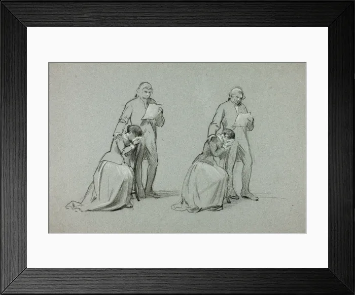 Framed Print : Two Sketches: Father and Daughter, n. d. Creator: Henry Stacy Marks Framed Print : Two Sketches: Father and Daughter, n. d. Creator: Henry Stacy Marks