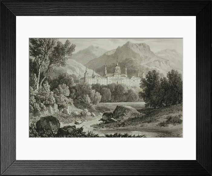 Framed Print : Palace of Escurial, 1824. Creator: James Duffield Harding Framed Print : Palace of Escurial, 1824. Creator: James Duffield Harding