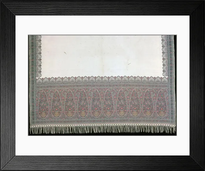 Framed Print : Long Shawl, France, 1825  /  75. Creator: Unknown