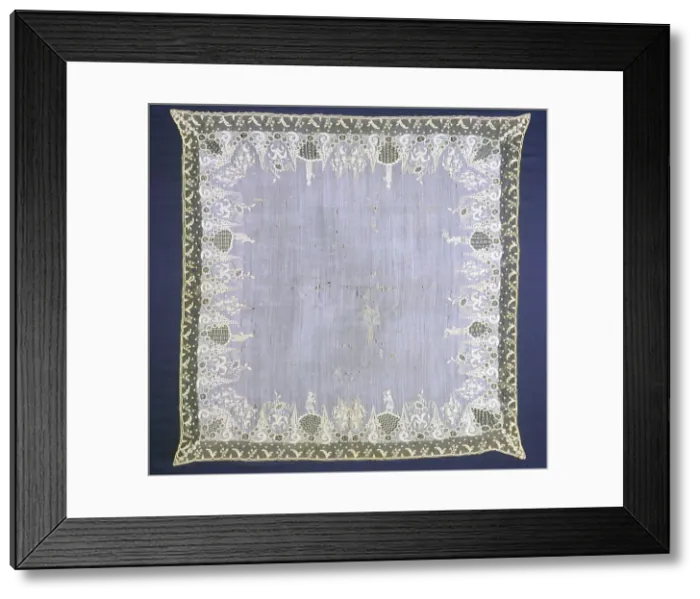Framed Print : Handkerchief, England, 18th century. Creator: Unknown Framed Print : Handkerchief, England, 18th century. Creator: Unknown
