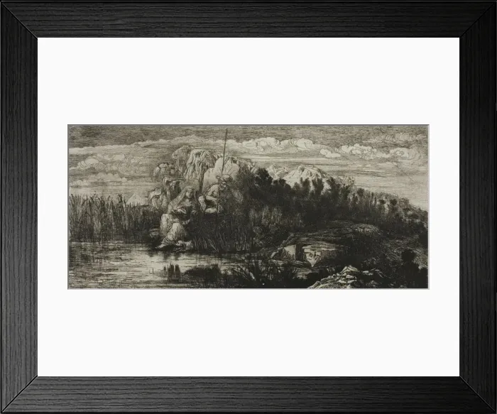 Framed Print : The Holy Family with Pole, 1858. Creator: Rodolphe Bresdin Framed Print : The Holy Family with Pole, 1858. Creator: Rodolphe Bresdin