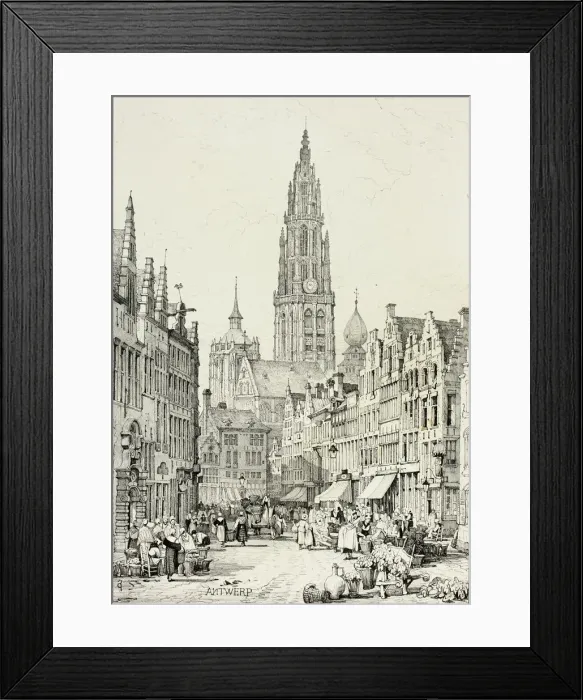 Framed Print : Antwerp, 1833. Creator: Samuel Prout Framed Print : Antwerp, 1833. Creator: Samuel Prout