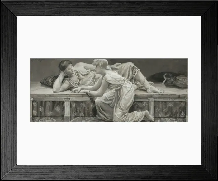 Framed Print : She Nothing Said, But Pale and Meek, Arose and Knelt Before Him, 1885. Creator: Will H Framed Print : She Nothing Said, But Pale and Meek, Arose and Knelt Before Him, 1885. Creator: Will H