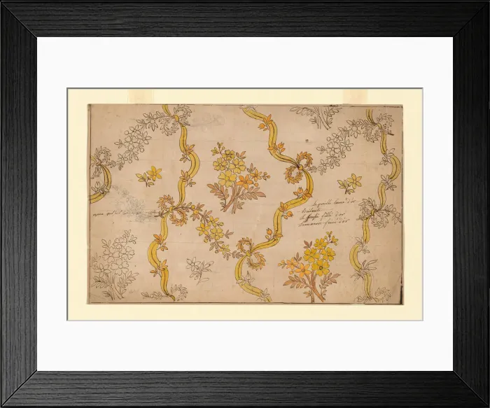 Framed Print : Design for an Embroidered or Woven Textile, France, 19th century. Creator: Unknown Framed Print : Design for an Embroidered or Woven Textile, France, 19th century. Creator: Unknown