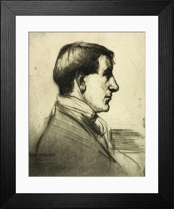 Framed Print : Drypoint Number Four: Portrait, 1909. Creator: Donald Shaw MacLaughlan Framed Print : Drypoint Number Four: Portrait, 1909. Creator: Donald Shaw MacLaughlan