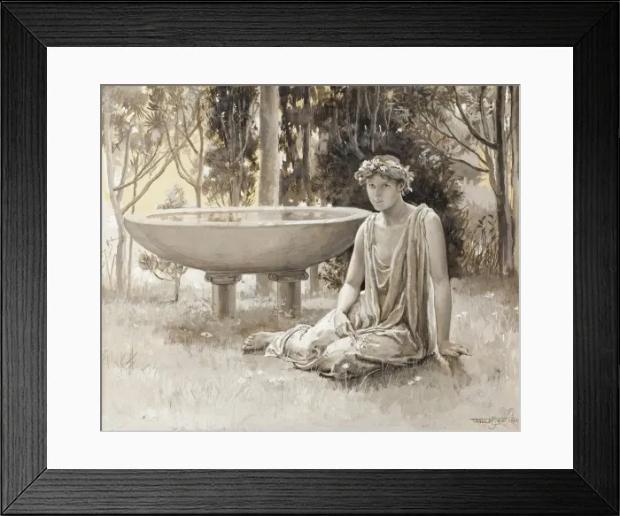 Framed Print : The Guarded Nymph Near-Smiling on the Green, 1885. Creator: Will H. Low Framed Print : The Guarded Nymph Near-Smiling on the Green, 1885. Creator: Will H. Low
