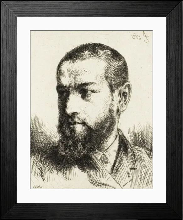 Framed Print : Portrait of J. J. Guiffrey, 1866. Creator: Charles Emile Jacque Framed Print : Portrait of J. J. Guiffrey, 1866. Creator: Charles Emile Jacque