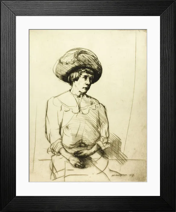 Framed Print : Drypoint Number Two: Portrait, 1909. Creator: Donald Shaw MacLaughlan Framed Print : Drypoint Number Two: Portrait, 1909. Creator: Donald Shaw MacLaughlan