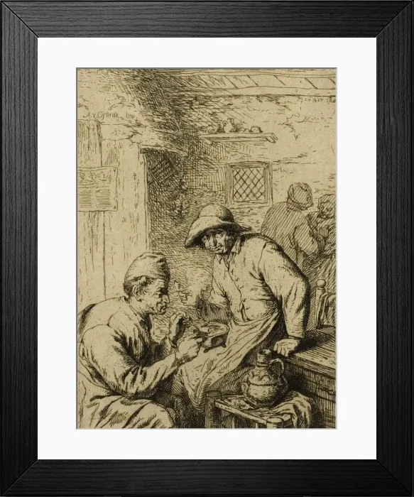 Framed Print : Two Smokers, c. 1845. Creator: Charles Emile Jacque Framed Print : Two Smokers, c. 1845. Creator: Charles Emile Jacque