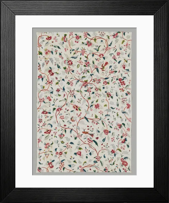 Framed Print : Crewel Work Curtain, England, early 18th century. Creator: Unknown Framed Print : Crewel Work Curtain, England, early 18th century. Creator: Unknown